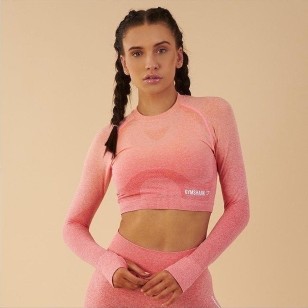 Gymshark | Vital Ombre Seamless Cropped Long Sleeve Top
